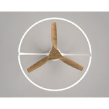 Nepal CCT Dimmable LED Ceiling Retractable Fan Light With Remote, APP & Voice Control - White/Brown