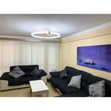 Nepal CCT Dimmable LED Ceiling Retractable Fan Light With Remote, APP & Voice Control - White/Brown