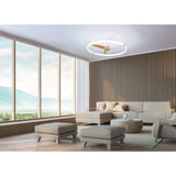 Nepal CCT Dimmable LED Ceiling Retractable Fan Light With Remote, APP & Voice Control - White/Brown