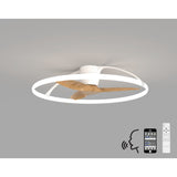 Nepal CCT Dimmable LED Ceiling Retractable Fan Light With Remote, APP & Voice Control - White/Brown