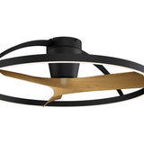 Nepal II CCT Dimmable LED Ceiling Retractable Fan Light With Remote Control - Black/Brown