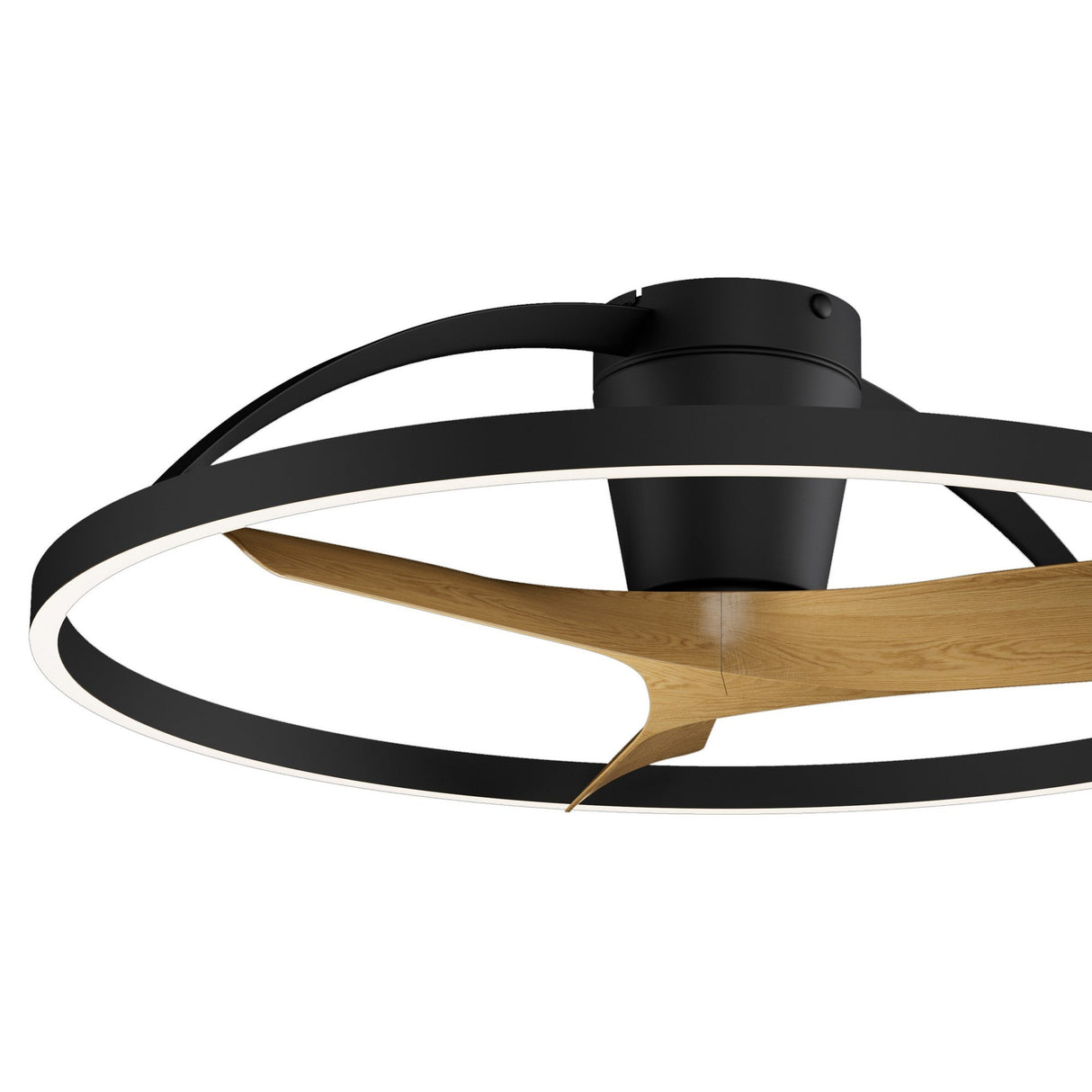 Nepal II CCT Dimmable LED Ceiling Retractable Fan Light With Remote Control - Black/Brown