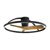 Nepal II CCT Dimmable LED Ceiling Retractable Fan Light With Remote Control - Black/Brown