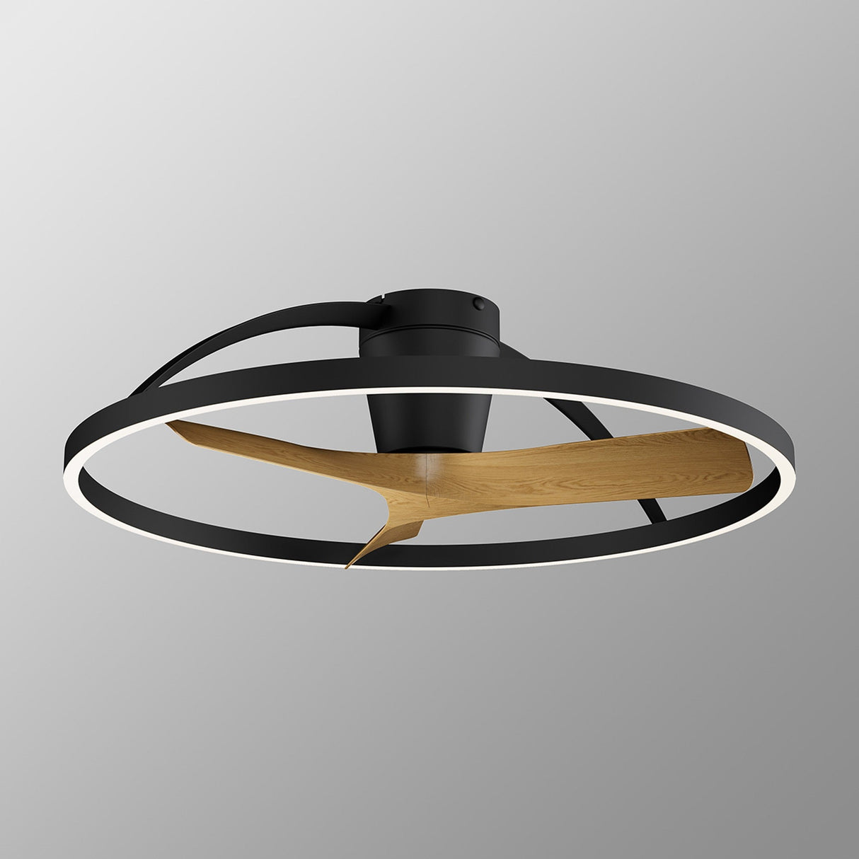 Nepal II CCT Dimmable LED Ceiling Retractable Fan Light With Remote Control - Black/Brown