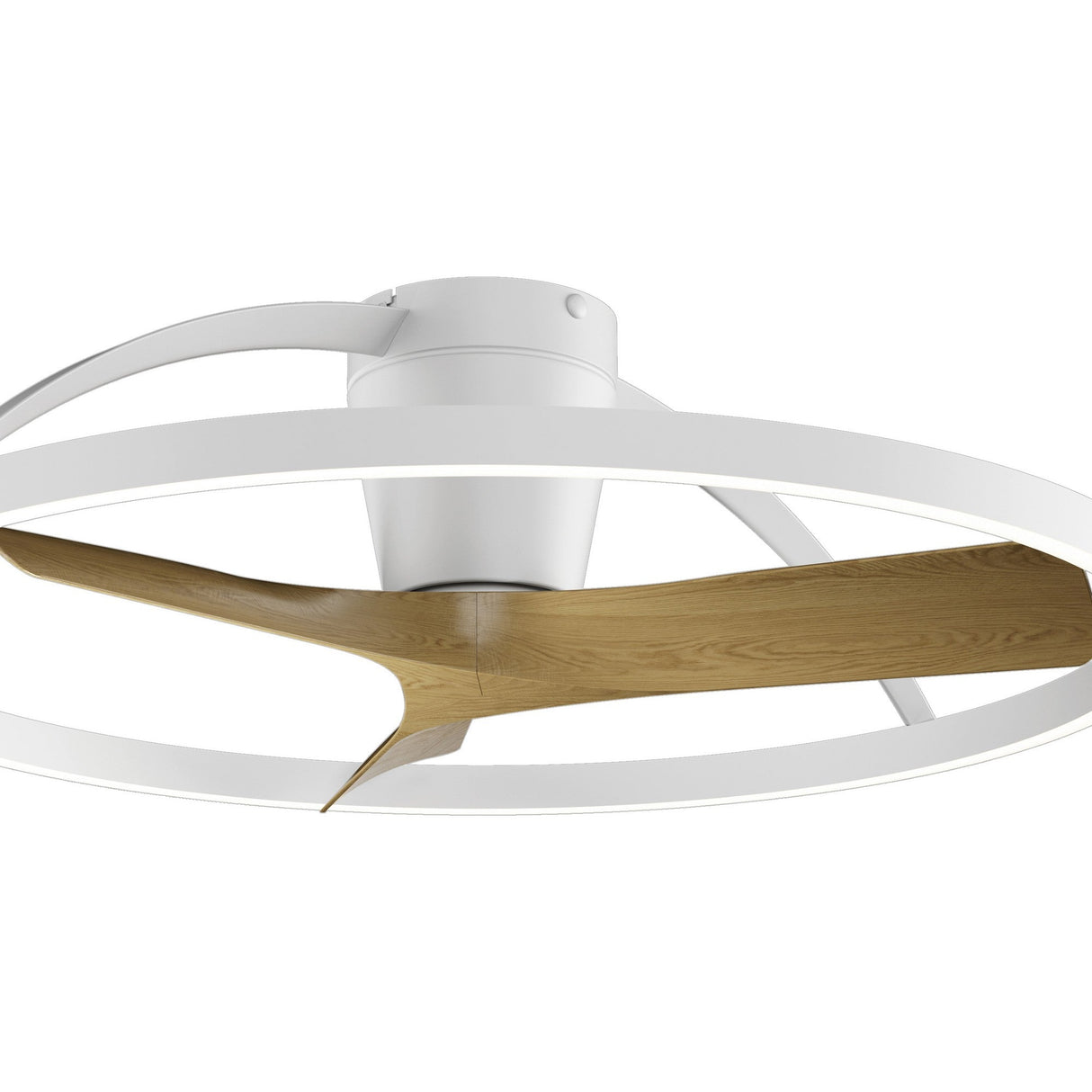 Nepal II CCT Dimmable LED Ceiling Retractable Fan Light With Remote Control - White/Brown