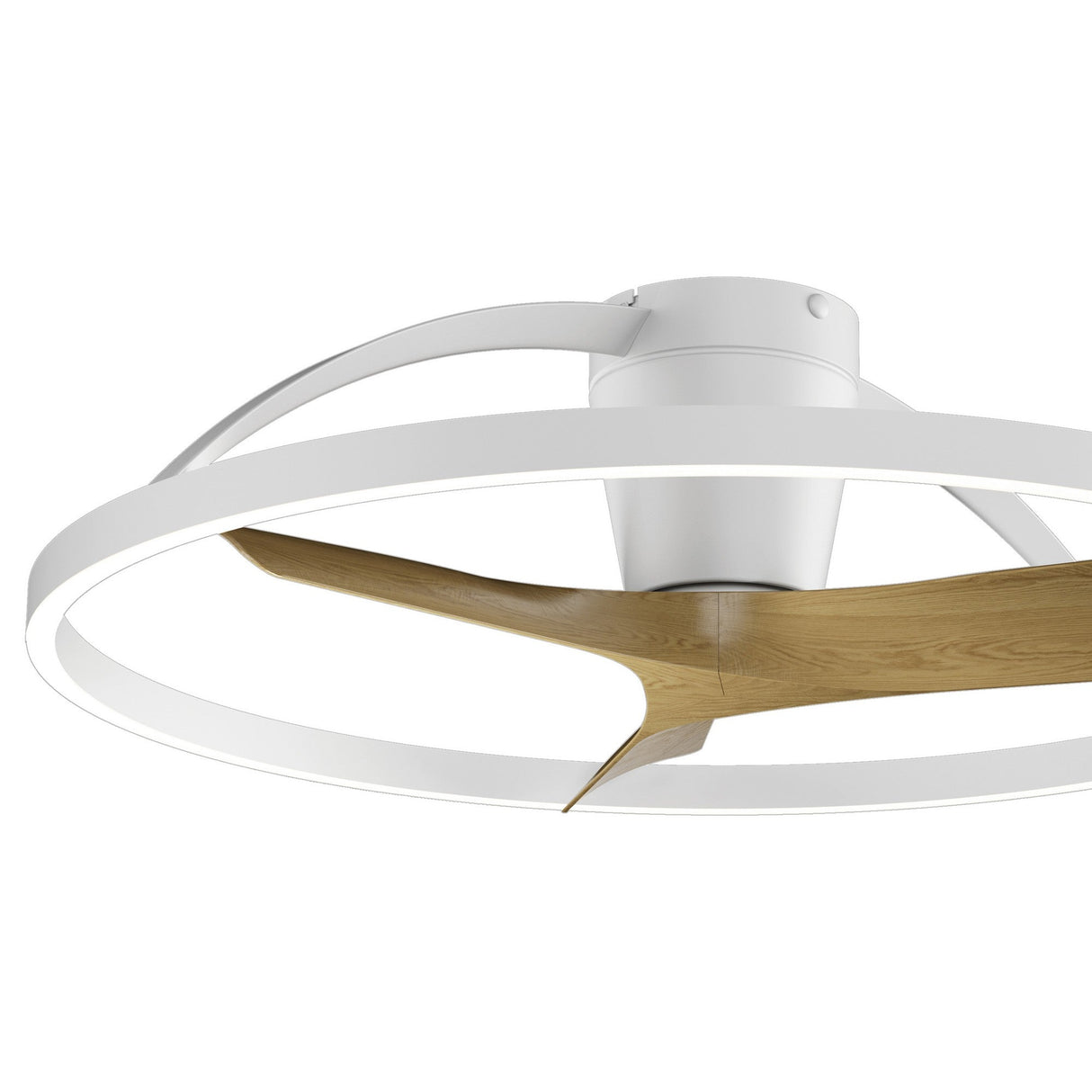 Nepal II CCT Dimmable LED Ceiling Retractable Fan Light With Remote Control - White/Brown