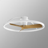 Nepal II CCT Dimmable LED Ceiling Retractable Fan Light With Remote Control - White/Brown