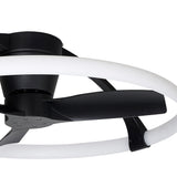 Nepal Mini CCT Dimmable LED Ceiling Retractable Fan Light With Remote & APP Control - Black