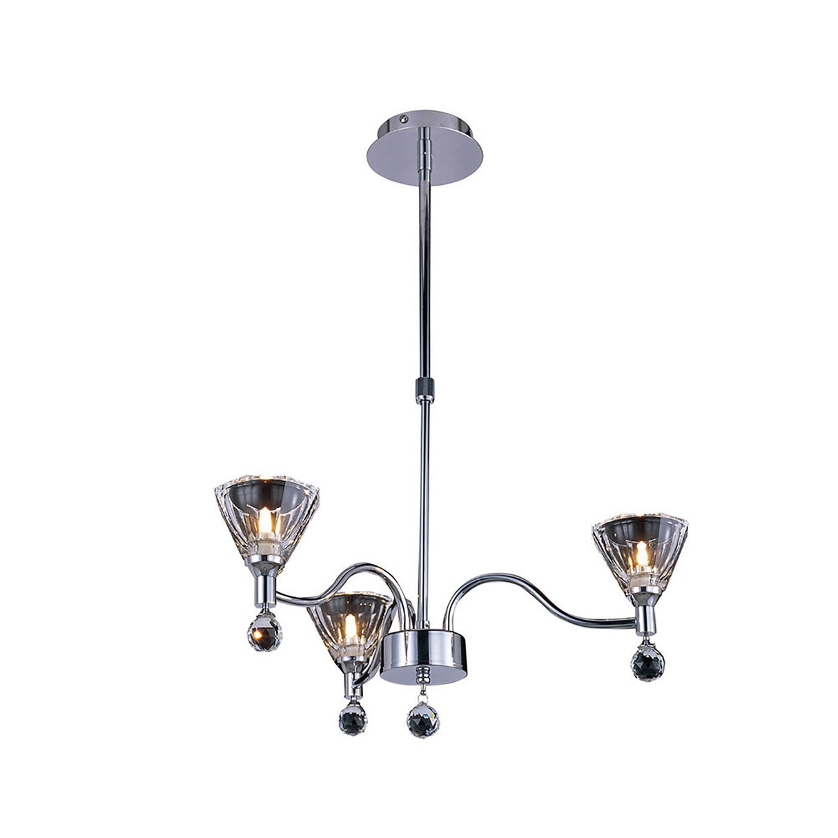 Neptune 52cm Round 3 Light Chandelier - Polished Chrome