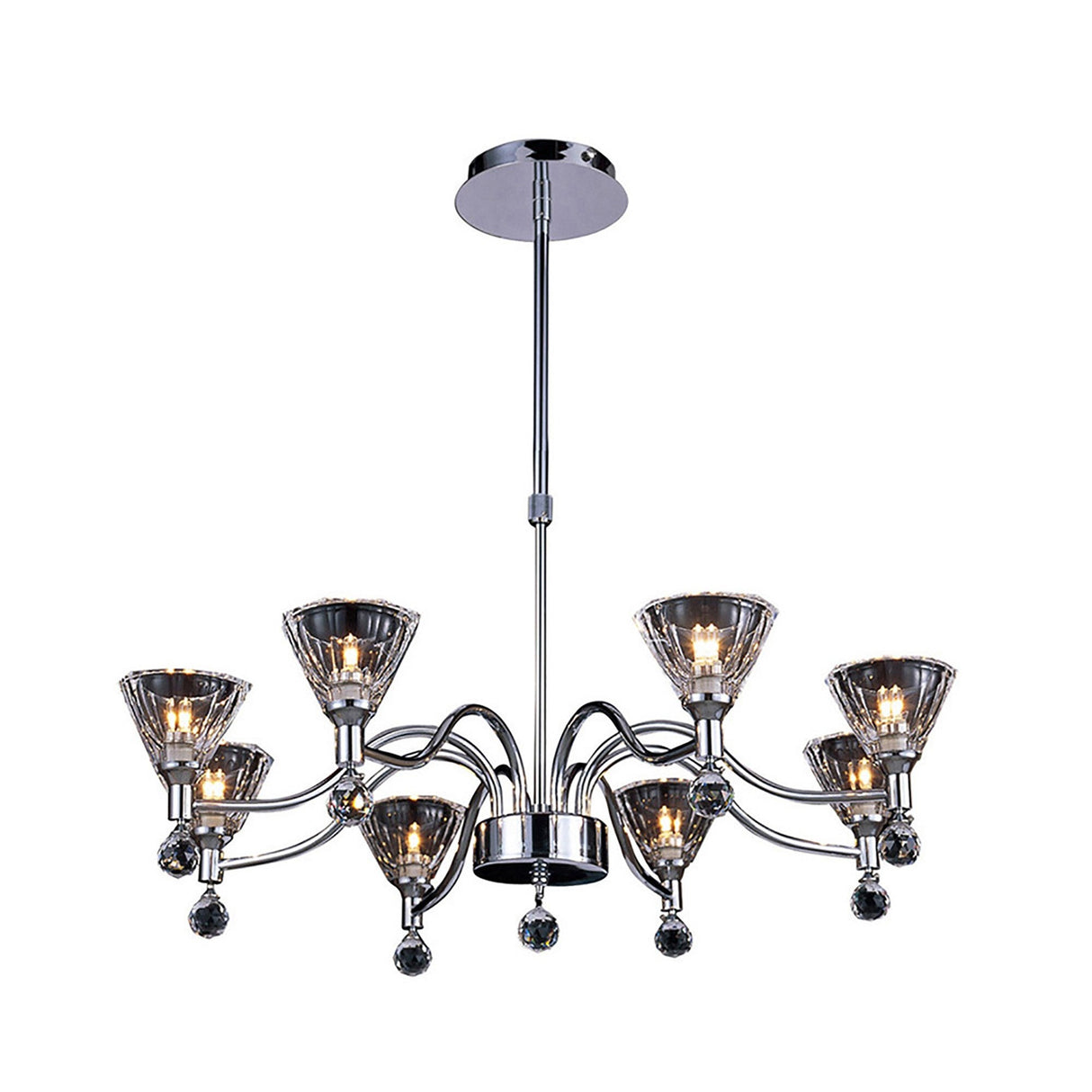 Neptune 65cm Round 8 Light Chandelier - Polished Chrome