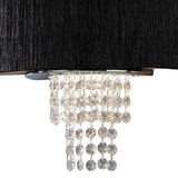 Nerissa 2 Light Crystal Wall Light - Chrome With Black Shade