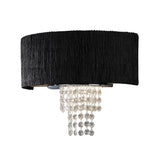 Nerissa 2 Light Crystal Wall Light - Chrome With Black Shade