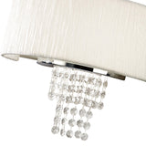 Nerissa 2 Light Crystal Wall Light - Chrome With White Shade