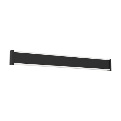 Neviano LED Outdoor Wall Light 58cm, a slim black bar with white plastic diffuser strips along each edge and black end caps, shown on a plain white background.