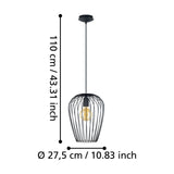 Newtown Pendant Light 27.5cm - Black