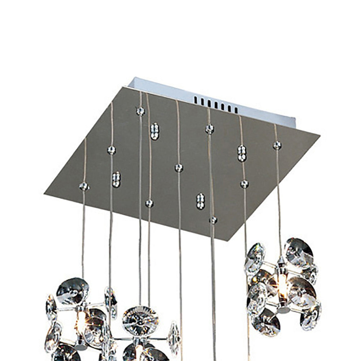 Nico 9 Light Crystal Cluster Pendant Light - Polished Chrome