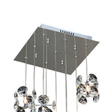 Nico 9 Light Crystal Cluster Pendant Light - Polished Chrome