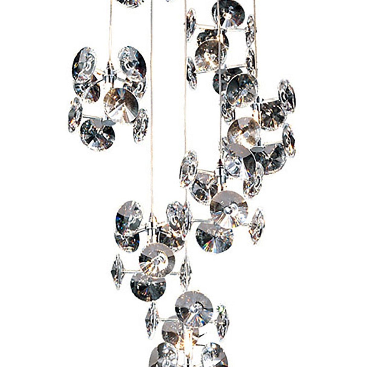 Nico 9 Light Crystal Cluster Pendant Light - Polished Chrome