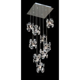 Nico 9 Light Crystal Cluster Pendant Light - Polished Chrome