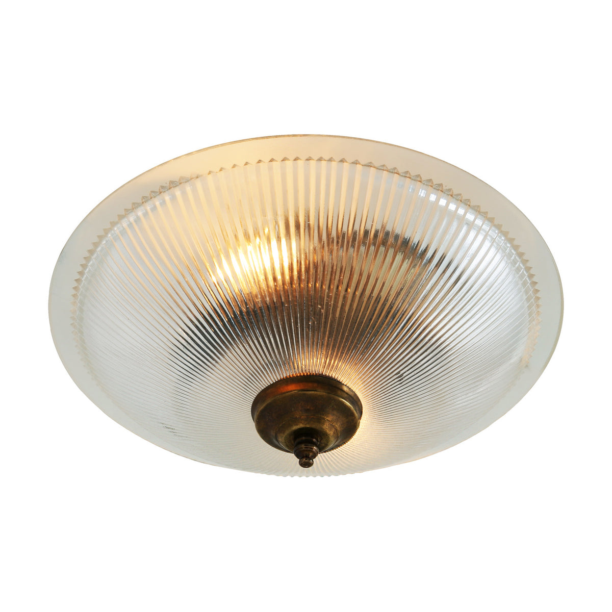 Nicosa Twin Ribbed Glass Flush Ceiling Light