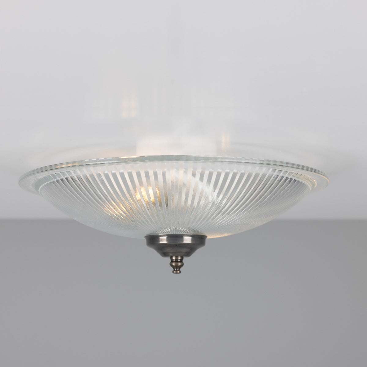 Nicosa Twin Ribbed Glass Flush Ceiling Light