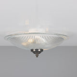 Nicosa Twin Ribbed Glass Flush Ceiling Light