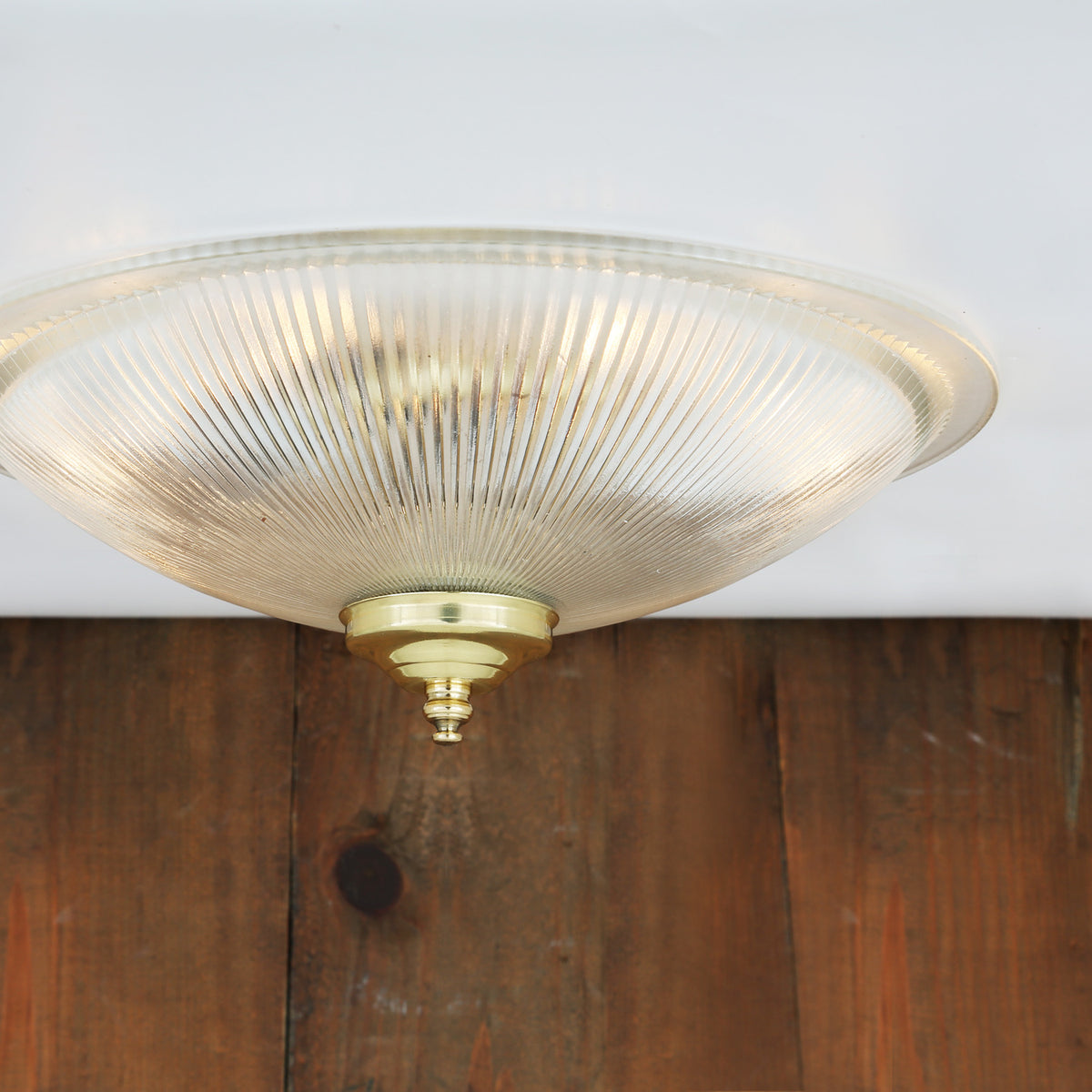 Nicosa Twin Ribbed Glass Flush Ceiling Light