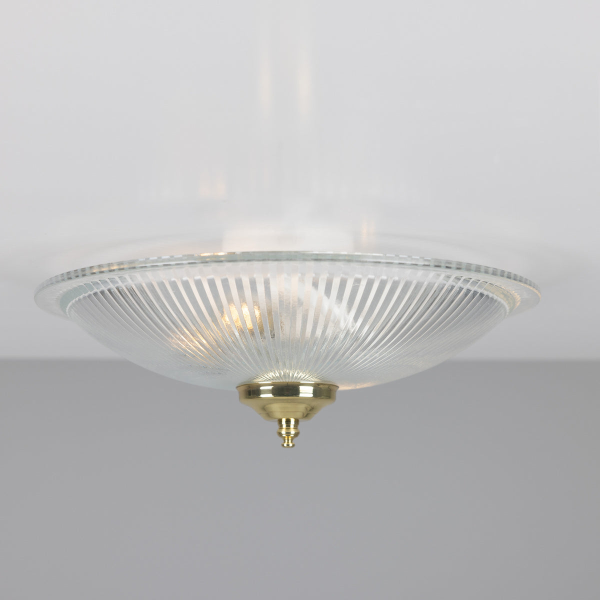 Nicosa Twin Ribbed Glass Flush Ceiling Light