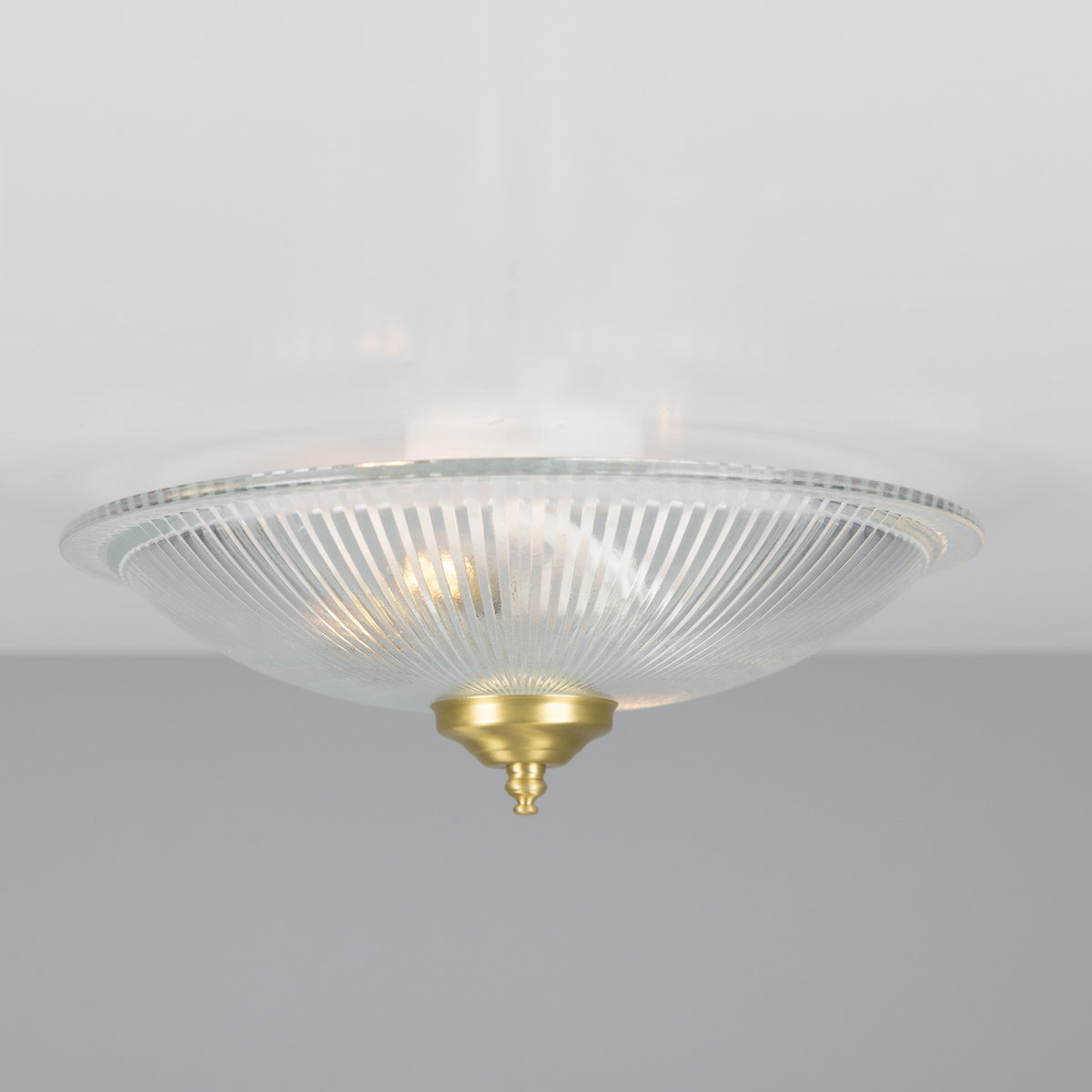 Nicosa Twin Ribbed Glass Flush Ceiling Light