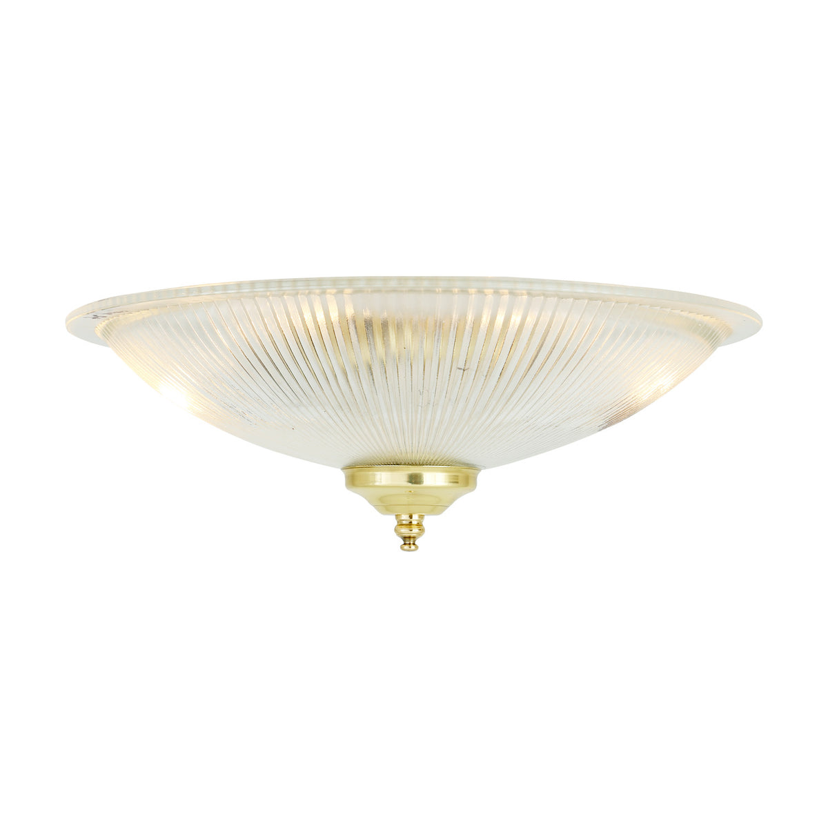 Nicosa Twin Ribbed Glass Flush Ceiling Light