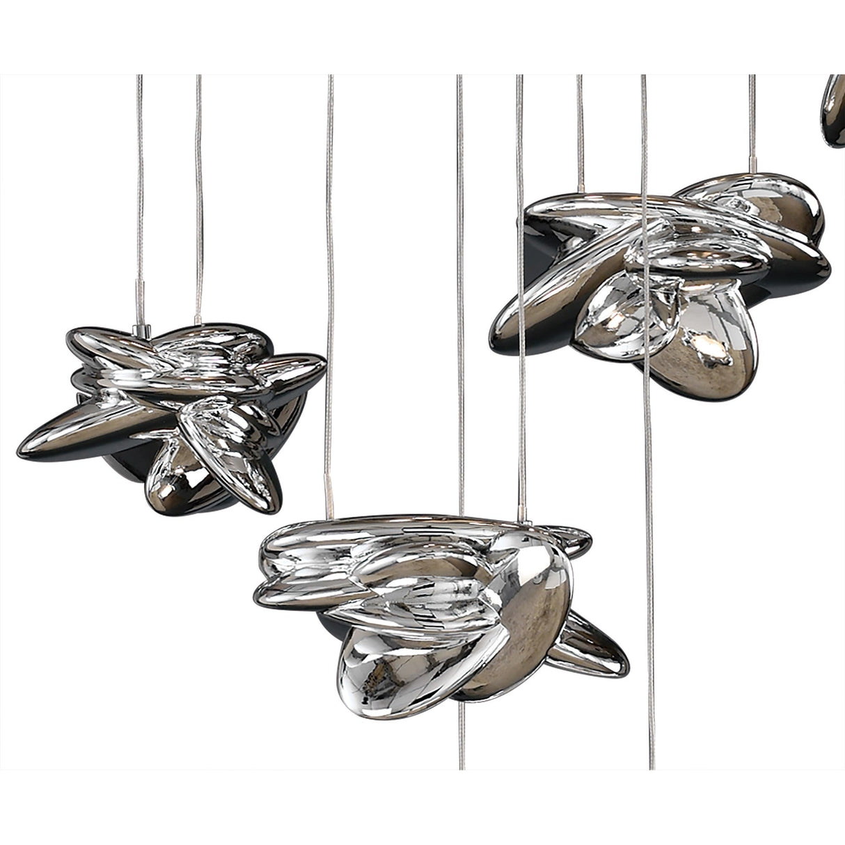 Nido 5 Light LED Cluster Pendant Light 50W 3000K - Polished Chrome