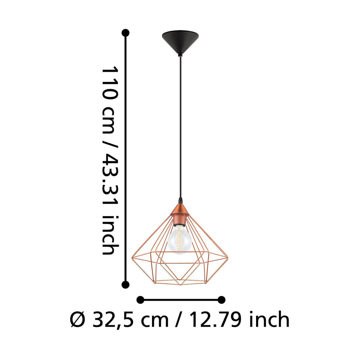 Nilbine Pendant Light 32.5cm - Copper