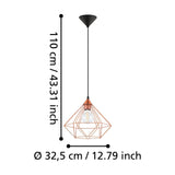 Nilbine Pendant Light 32.5cm - Copper