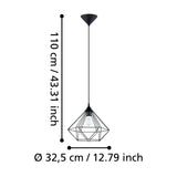 Nilbine Pendant Light 32.5cm - Matt Black