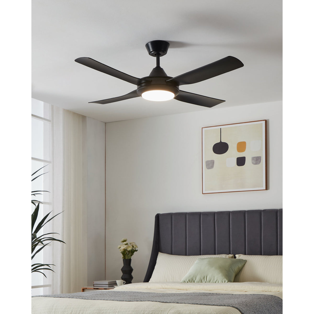 Nilmelle Ceiling Fan with Light - Matt Black