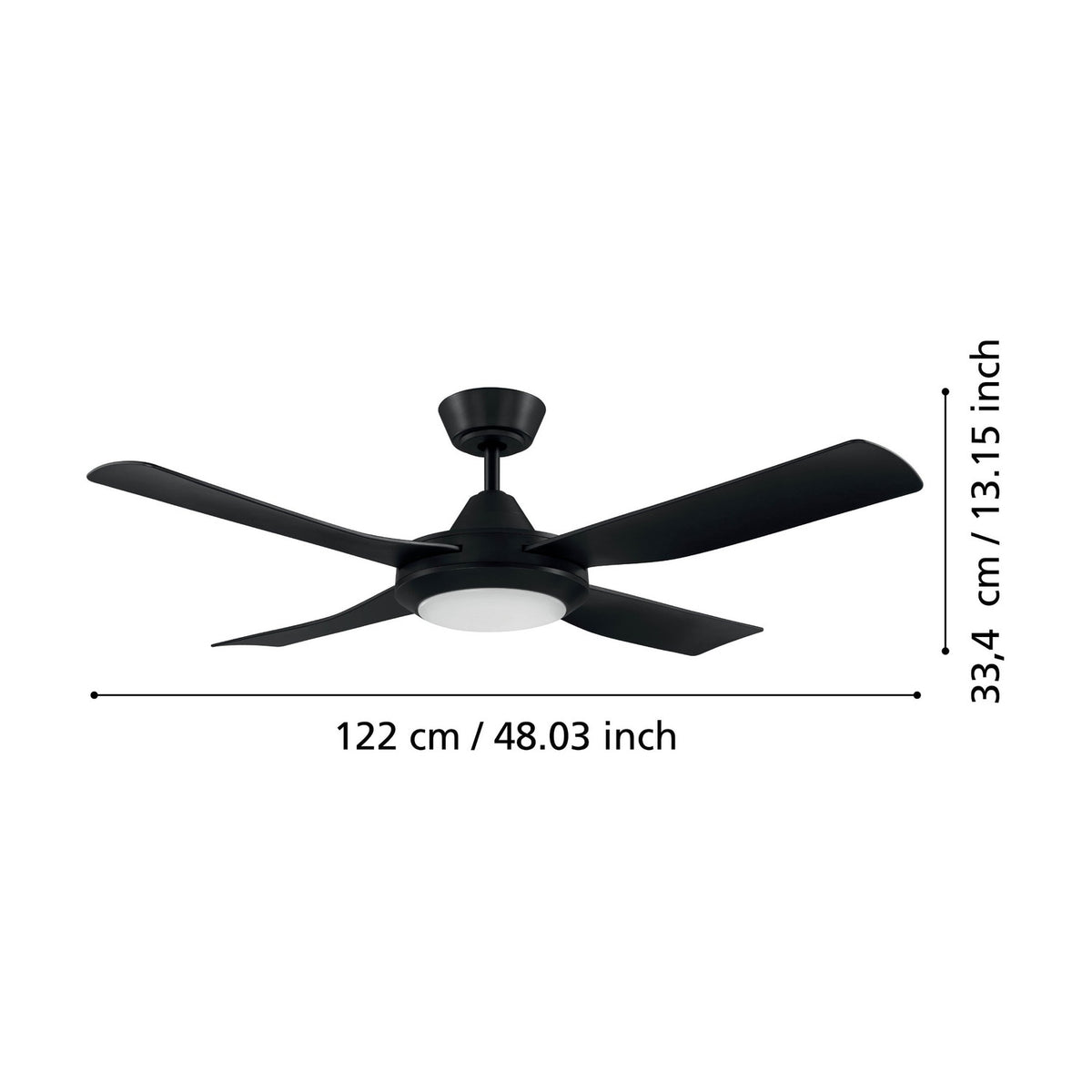 Nilmelle Ceiling Fan with Light - Matt Black