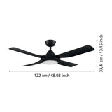 Nilmelle Ceiling Fan with Light - Matt Black