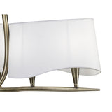 Ninette 80cm 3 Arm 6 Light Chandelier - Brass With White Shades