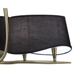 Ninette 80cm 3 Arm 6 Light Chandelier - Brass With Black Shades