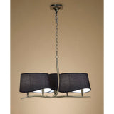 Ninette 80cm 3 Arm 6 Light Chandelier - Brass With Black Shades