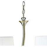 Ninette  2 Arm 4 Light Chandelier - Antique Brass With White Shades