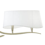 Ninette  2 Arm 4 Light Chandelier - Antique Brass With White Shades