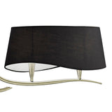 Ninette 2 Arm 4 Light Chandelier - Antique Brass With Black Shades