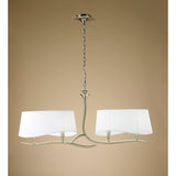 Ninette  2 Arm 4 Light Chandelier - Antique Brass With White Shades