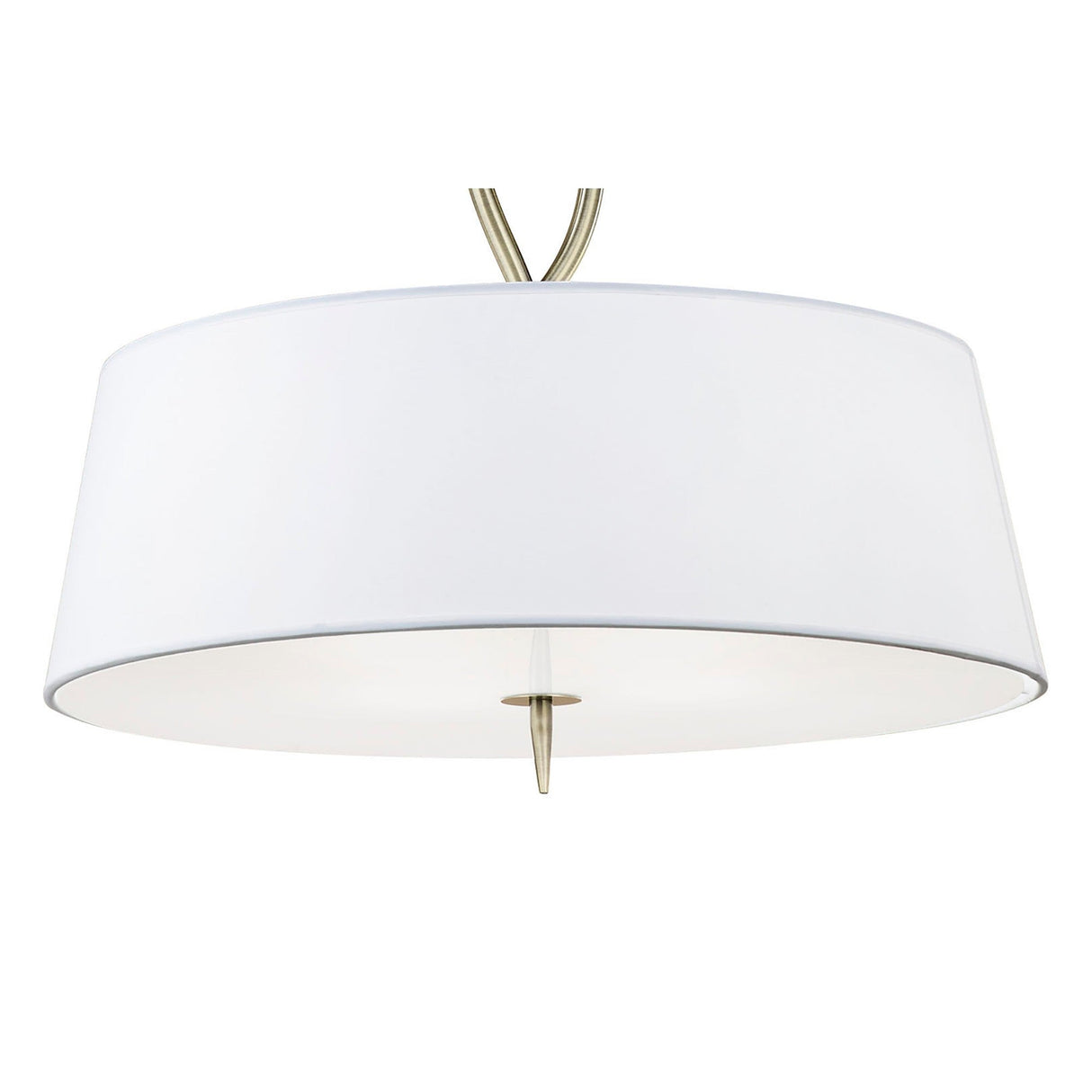 Ninette 4 Light Pendant Light – Antique Brass With White Shades