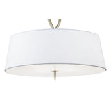 Ninette 4 Light Pendant Light – Antique Brass With White Shades