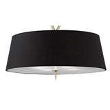 Ninette 4 Light Pendant Light – Brass With Black Shades