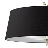 Ninette 4 Light Pendant Light – Brass With Black Shades