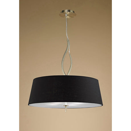 Ninette 4 Light Pendant Light – Brass With Black Shades