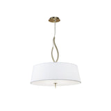 Ninette 4 Light Pendant Light – Antique Brass With White Shades